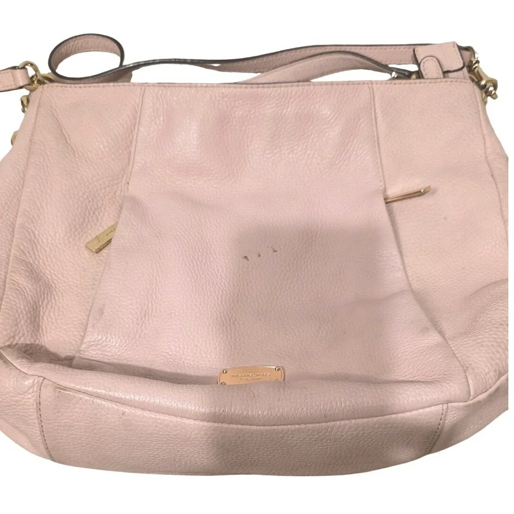 Hobo Bag Michael Kors Pebbled Leather Gold Hardware Womens Pink 35S6GEQL3L